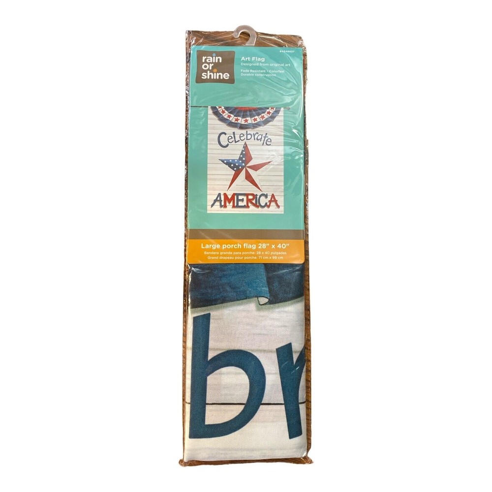Rain or Shine Large Porch Yard Garden Flag 28" X 40" Celebrate America #4348837